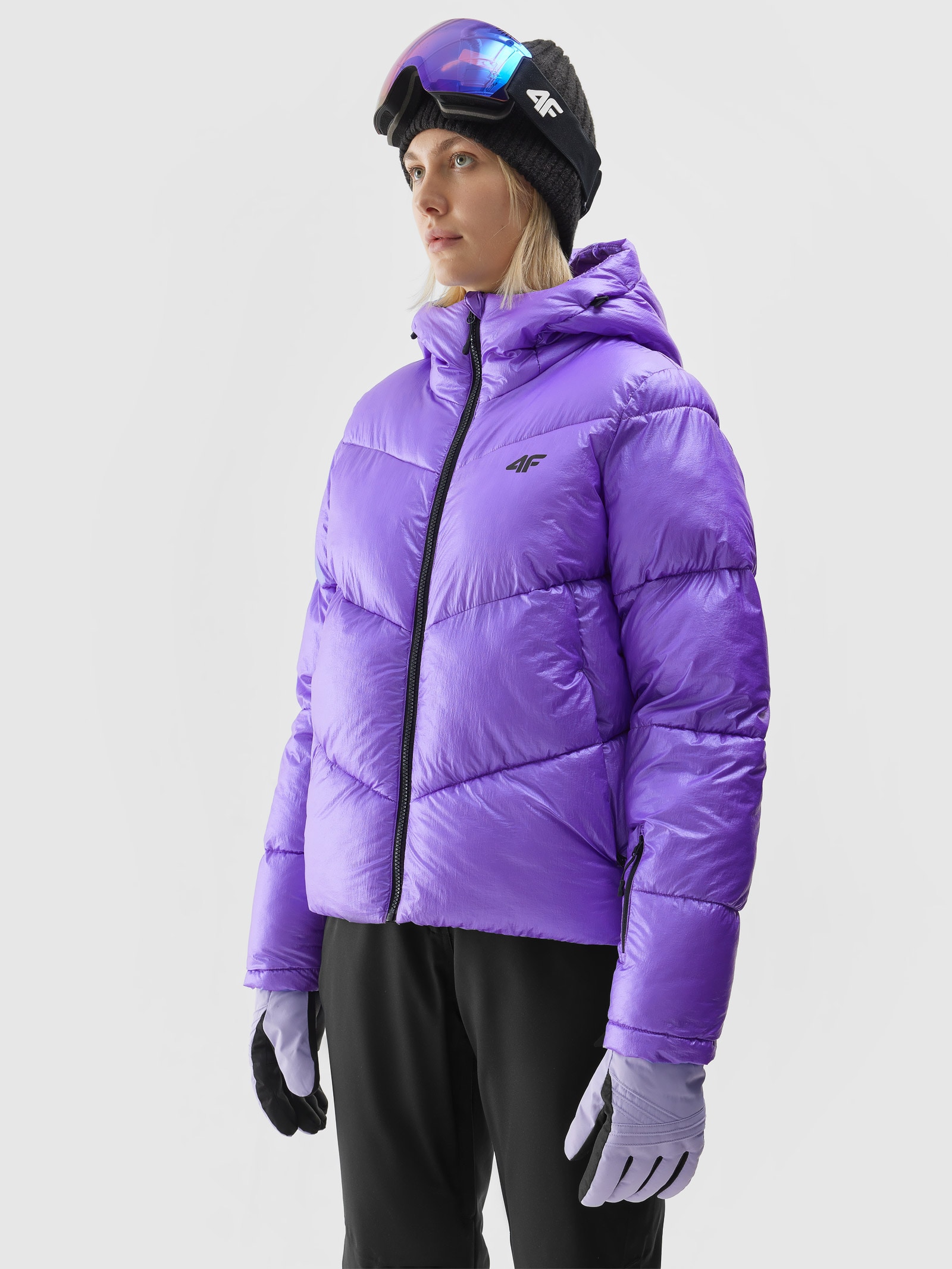 Dámska zatepľovacia lyžiarska bunda so syntetickou výplňou - fialová