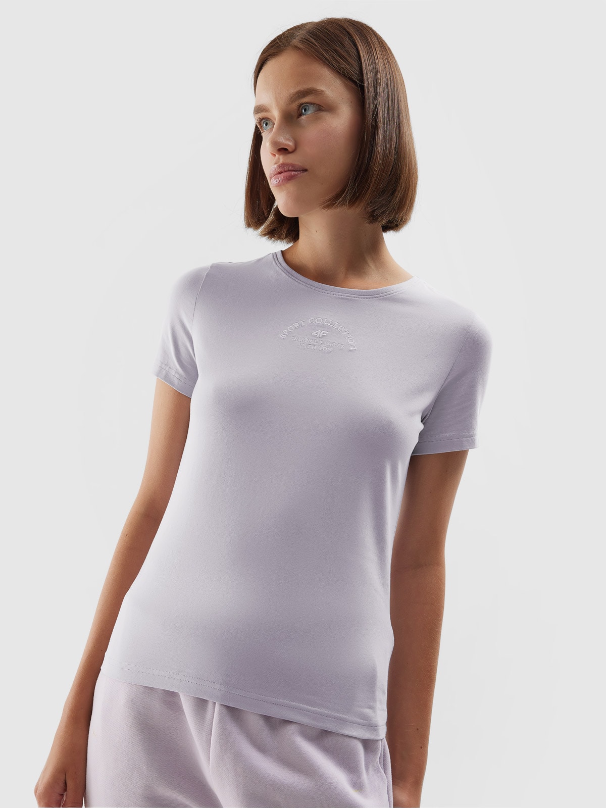 Dámske regular tričko z organickej bavlny - fialové