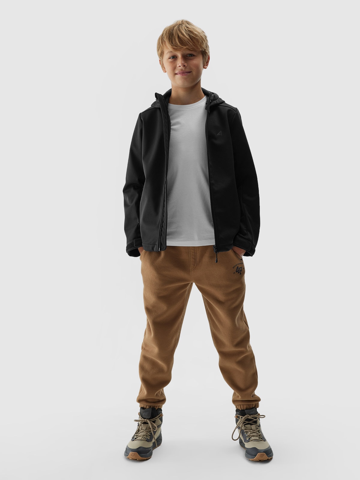 Chlapčenská vetroodolná softshellová bunda s membránou 5000 - čierna