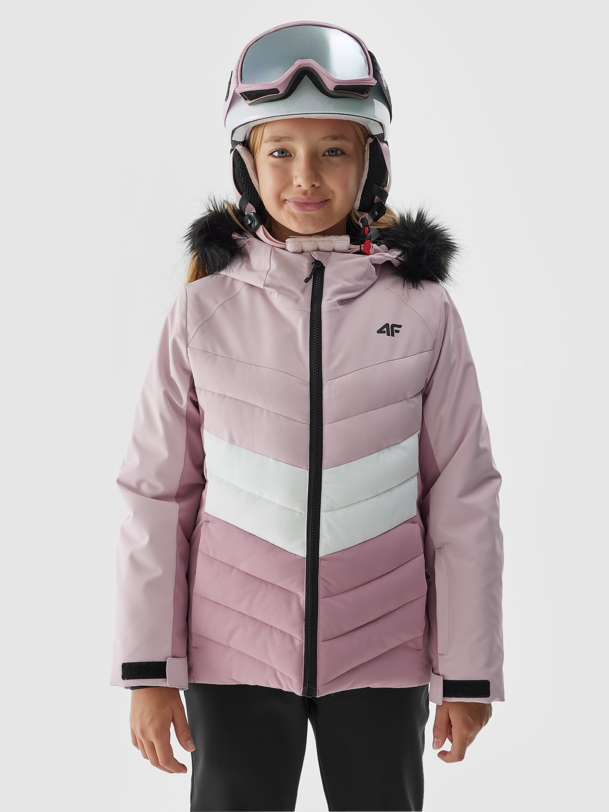 Dievčenská lyžiarska bunda s membránou 10000 - ružová