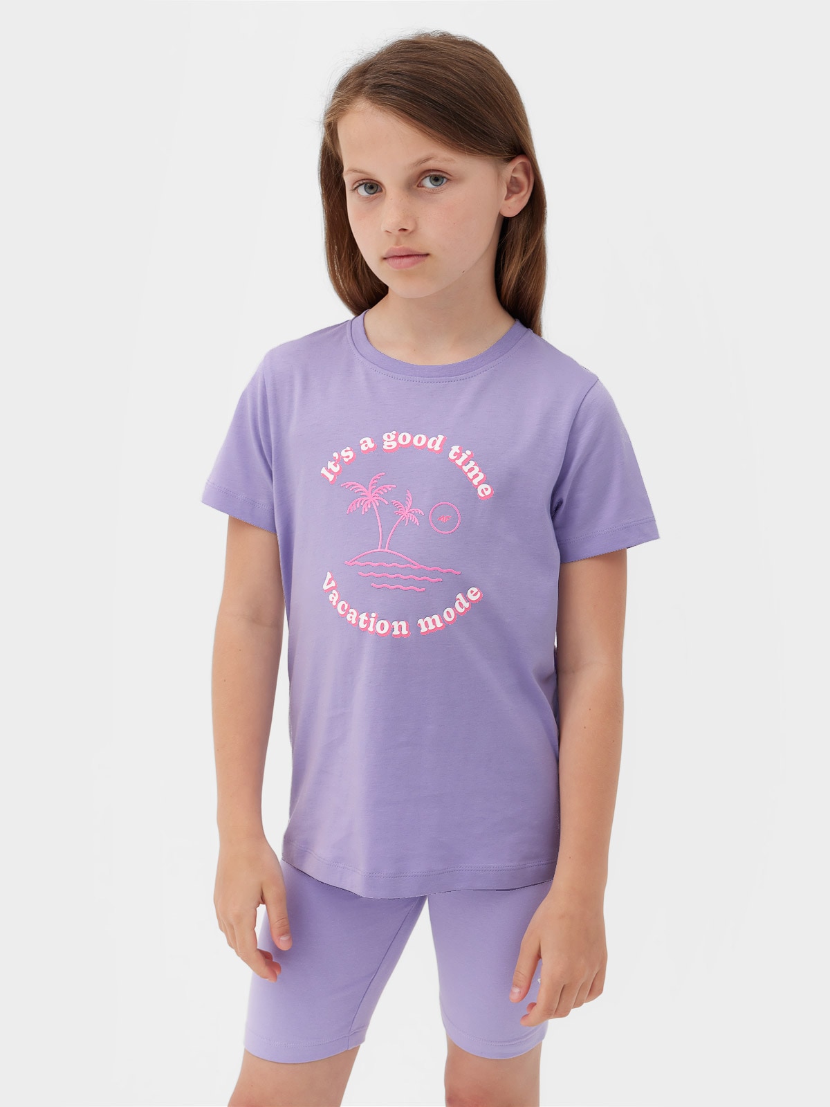 Dievčenské tričko s potlačou - fialové