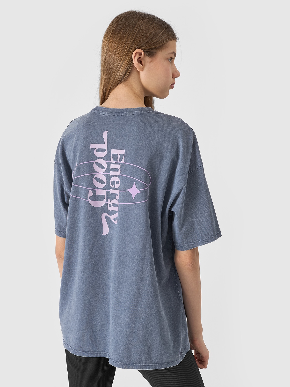 Dievčenské tričko s potlačou - šedé