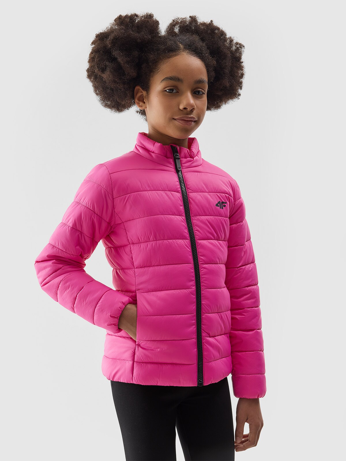 Dievčenská zatepľovacia bunda s recyklovanou výplňou - ružová