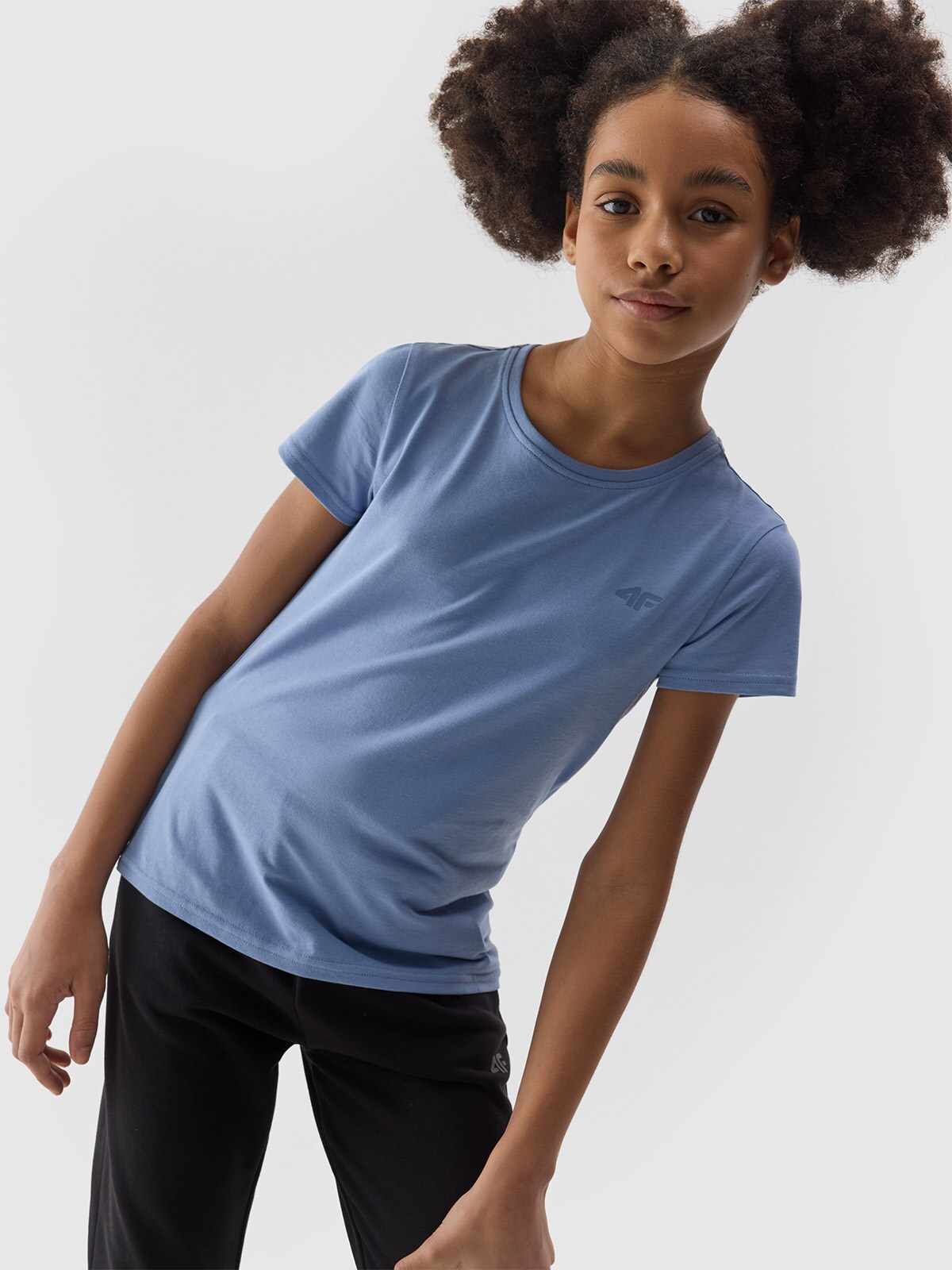 Dievčenské tričko bez potlače - tmavomodré