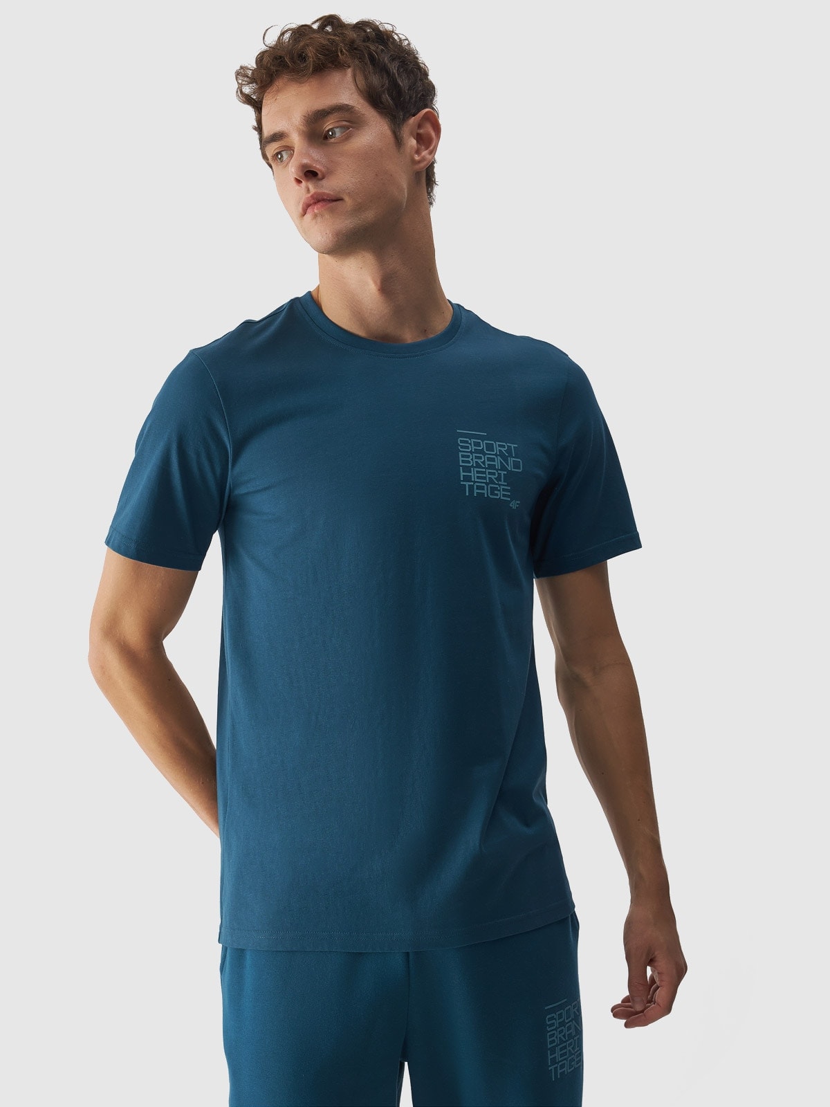 Pánske tričko s potlačou z organickej bavlny - morské zelené