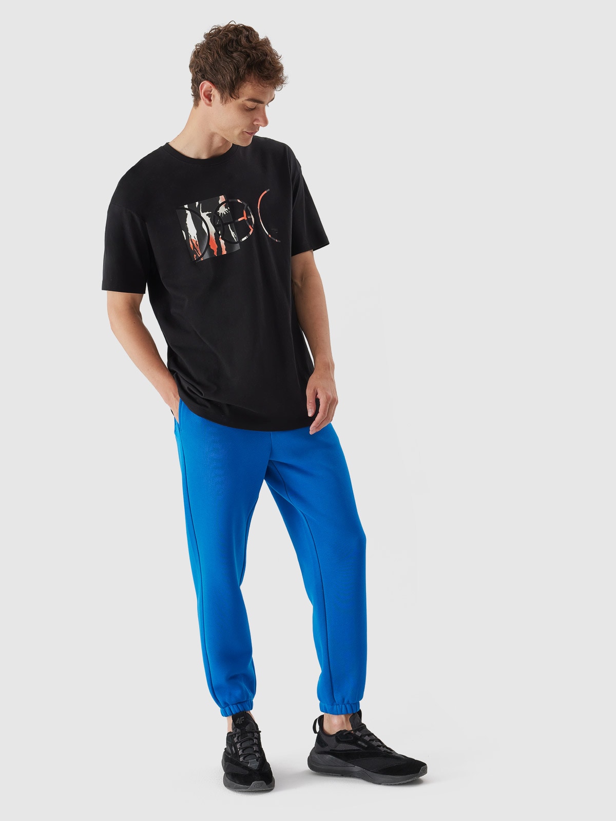Pánske teplákové nohavice typu jogger - modré