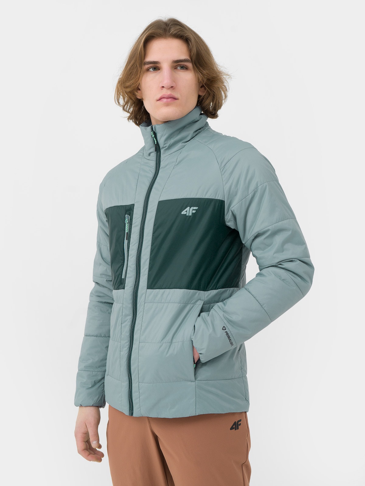 Pánska trekingová zatepľovacia bunda s recyklovanou výplňou PrimaLoft® Black Eco