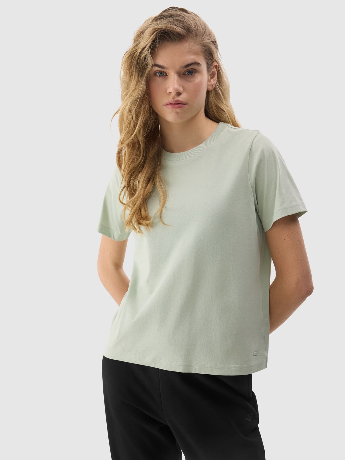 Dámske tričko z organickej bavlny bez potlače - zelené