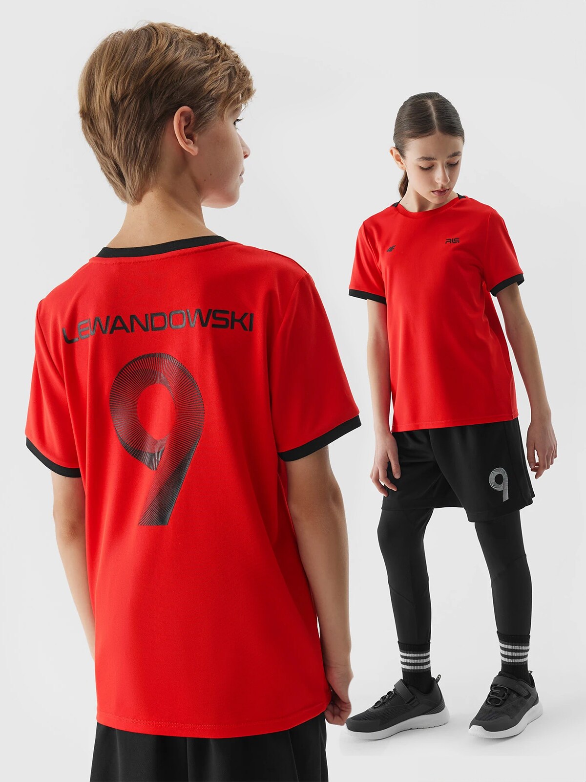 Detské futbalové tričko 4F x Robert Lewandowski - červené