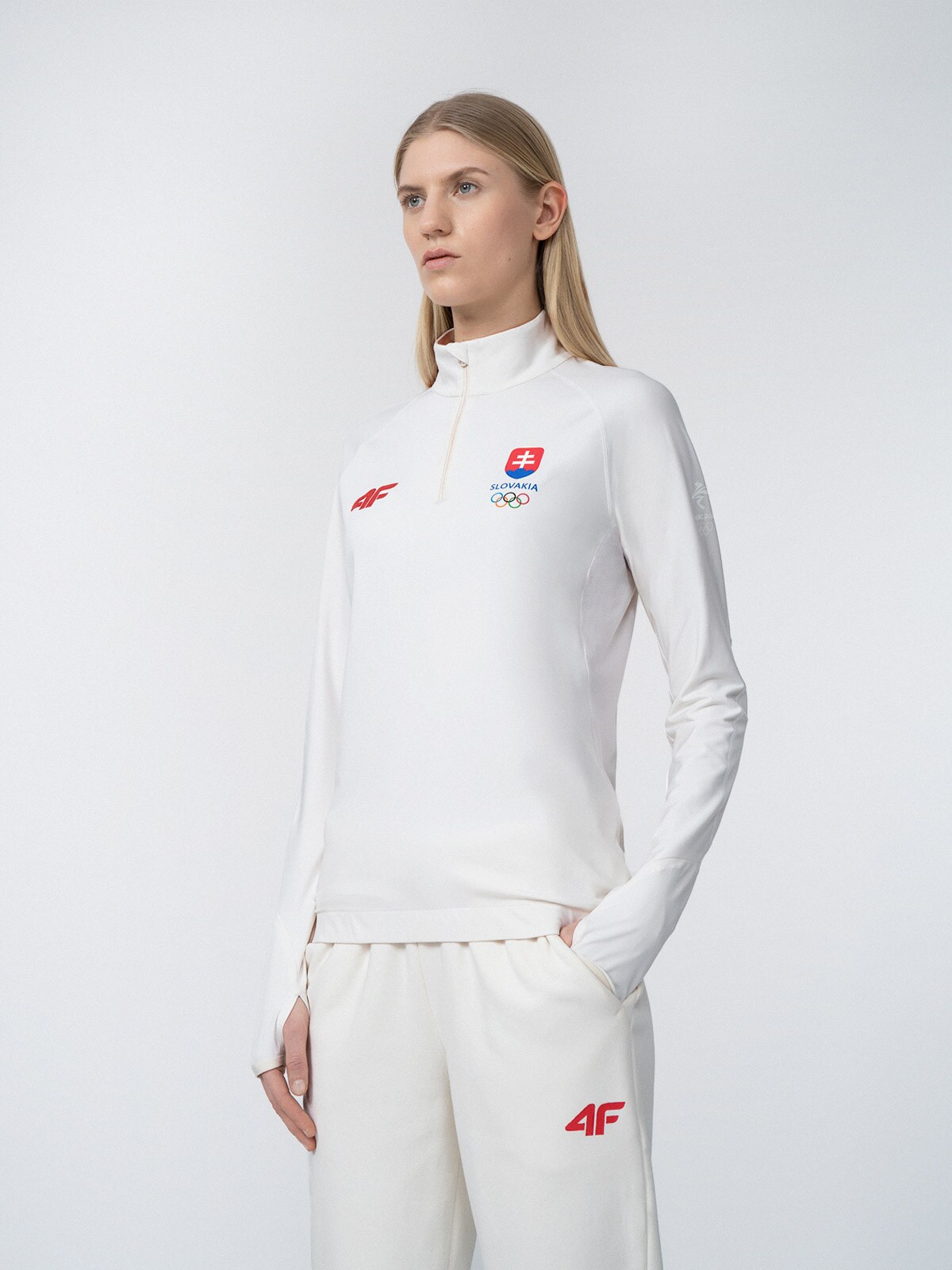 Dámske rýchloschnúce tréningové tričko s dlhým rukávom Slovensko - Peking 2022