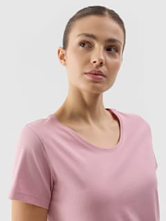 Dámske regular tričko bez potlače - púdrovo ružové